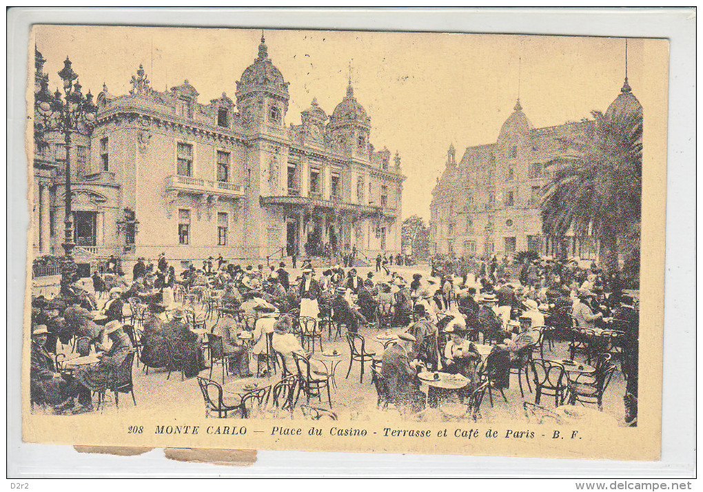 MONTE CARLO - PLACE DU CASINO - ANIMEE - 3.12.1920 - Monte-Carlo