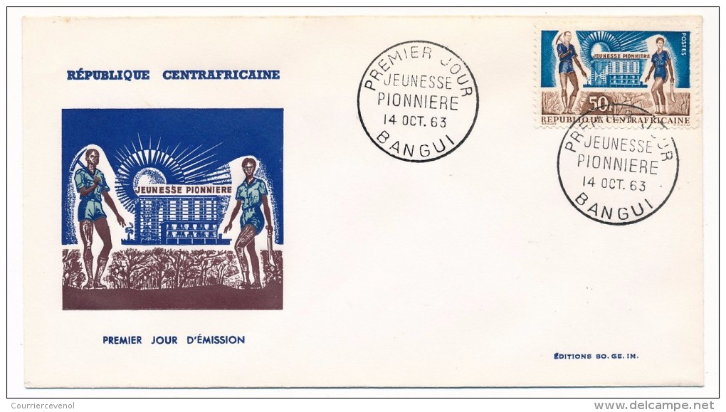 Rep CENTRAFRICAINE - 5 Enveloppes Diverses - FDC - Année 1963 - Repubblica Centroafricana