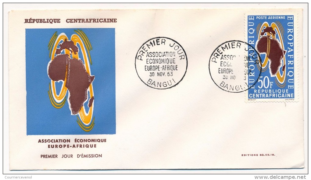 Rep CENTRAFRICAINE - 5 Enveloppes Diverses - FDC - Année 1963 - Central African Republic