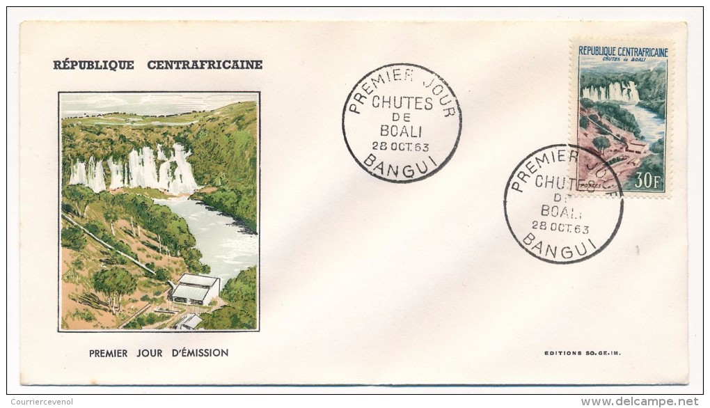 Rep CENTRAFRICAINE - 5 Enveloppes Diverses - FDC - Année 1963 - Zentralafrik. Republik