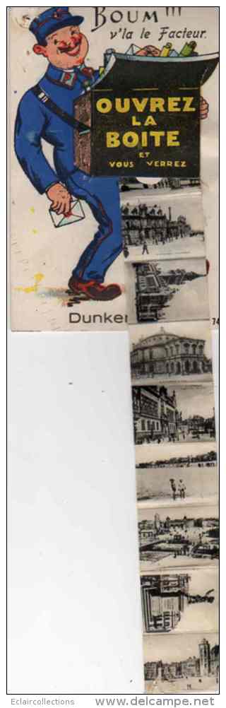 Dunkerque     59      I Carte A Système Avec Dépliant Mini Vues. Facteur Et Boite A Lettres  (voir Scan) - Dunkerque
