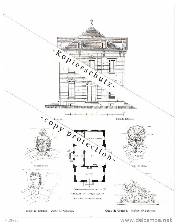 Photographien / Ansichten , 1912 , Creux De Genthod , Prospekt , Architektur , Fotos !!! - Genthod