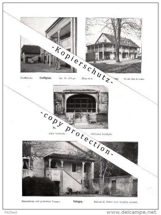 Photographien / Ansichten , 1912 , Cologny , Confignon , Lancy , Cartigny , Le Carre , Prospekt , Architektur , Fotos !! - Cartigny