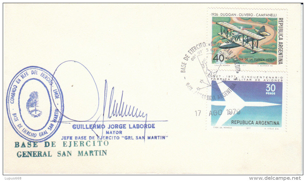 Argentinien 1979  Antarktisstation GENERAL SAN MARTIN  Mit Unterschrift  Frankatur MiNr. 1318, 1319 - Bases Antarctiques