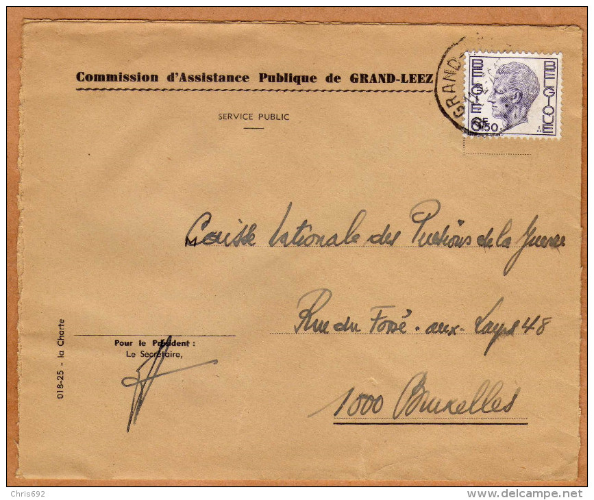 Enveloppe Brief Cover Commission D'assistance Publique De Grand-Leez - Lettres & Documents