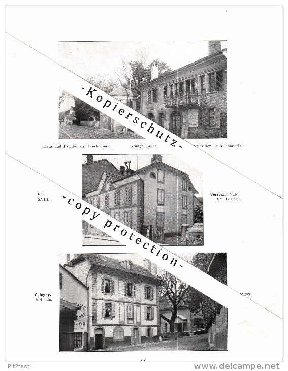 Photographien / Ansichten , 1912 , Cologny , Versoix , Grange Canal , Hermance , Prospekt , Architektur , Fotos !!! - Cologny
