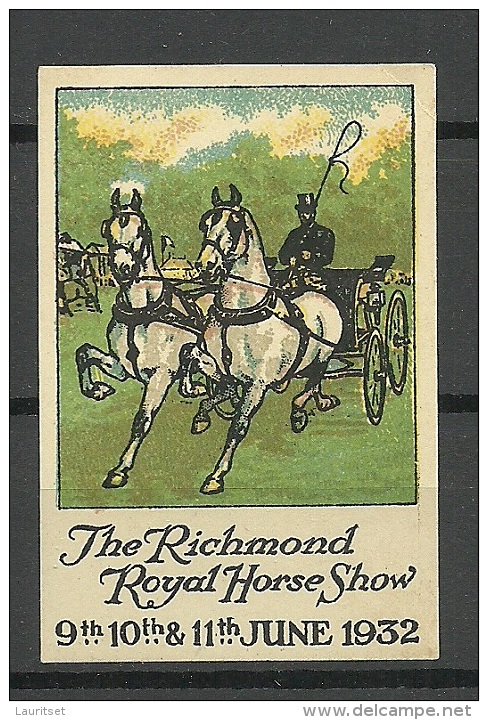 Great Britain 1932 Vignette Richmond Royal Horse Show MNH - Cinderellas