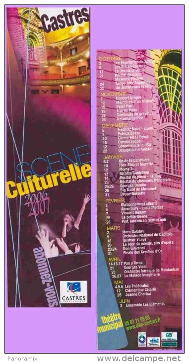 Marque-page °° Théâtre Municipal Castres 2006 Programme  5x18 - Marque-Pages