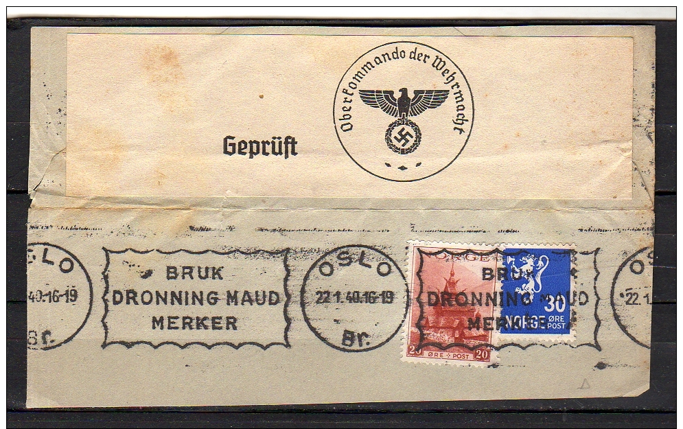 Nazi Censor Cut Out 1940  (no50) - Brieven En Documenten