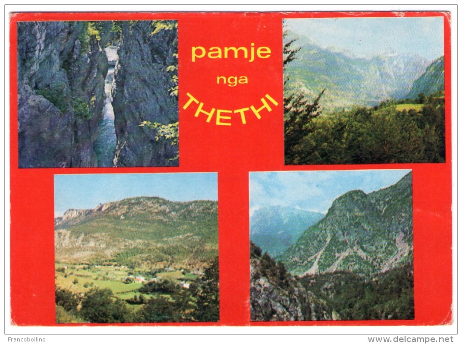 ALBANIA/SHQIPERIA - VIEWS FROM THETHI (NORTHERN ALBANIA) / THEMATIC STAMP-PAINTING - Albania