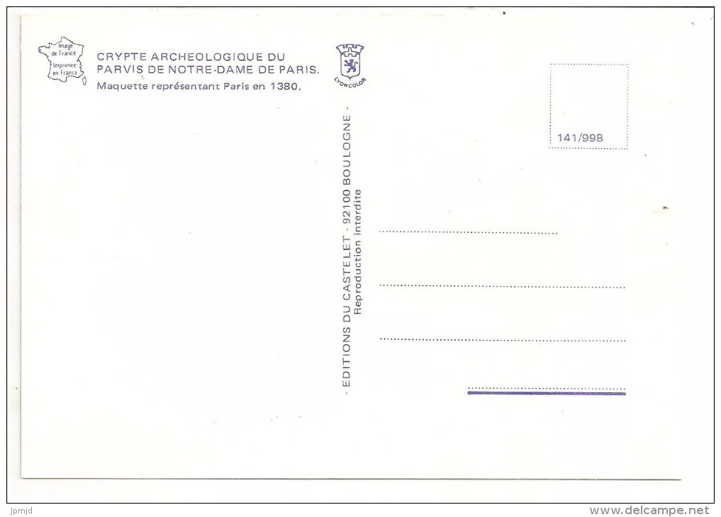75 - PARIS - CRYPTE ARCHEOLOGIQUE DU PARVIS DE NOTRE-DAME - Maquette Représentant Paris En 1380 - Altri & Non Classificati
