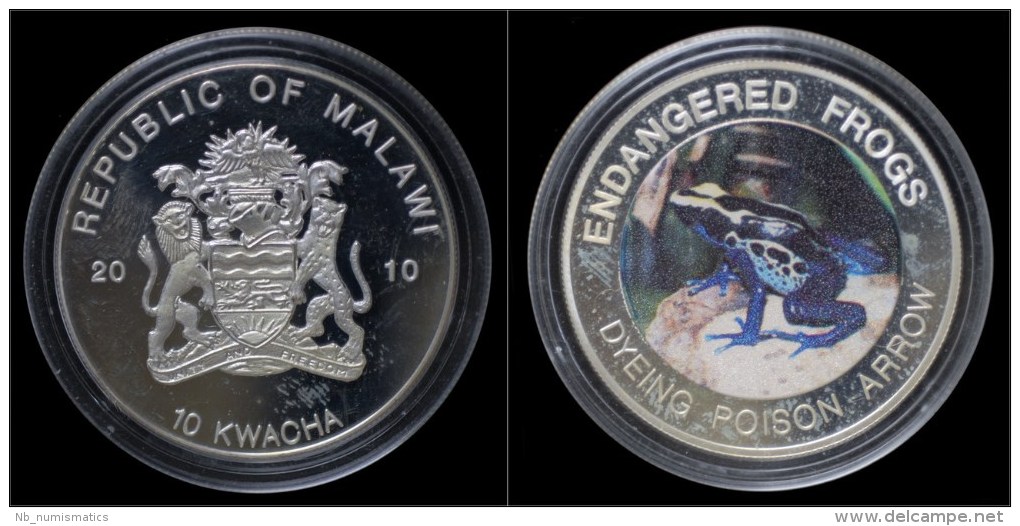 Malawi- 10 Kwacha 2010- Endangered Frogs- Dyeng Poison Arrow - Malawi