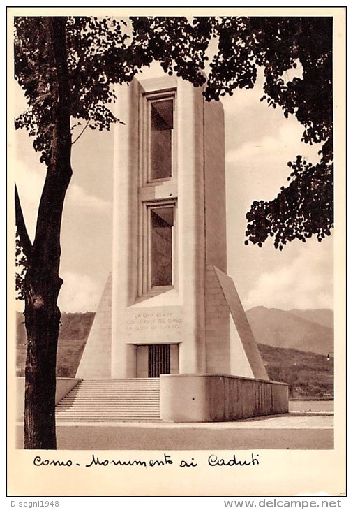 04394 "COMO - MONUMENTO AI CADUTI" ARCHITET. DEL '900 . CART. ILLUSTR. ORIG. NON SPEDITA. - Como