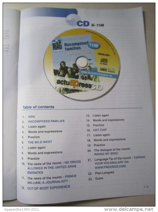 056 - ActuAPress The MAG In ENGLISH  N° 1148 - 2008-03 - MENSUEL  +  CD AUDIO - Educación