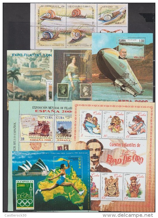 O) 2000 CUBA-CARIBE, FULL YEAR, SET AND SOUVENIR MNH - Années Complètes