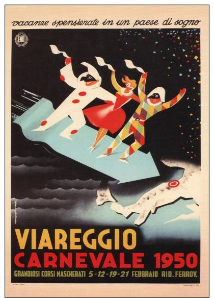Poster-manifesto-affiche Reproduction - ENIT Viareggio Carnevale 1950 - Altri & Non Classificati