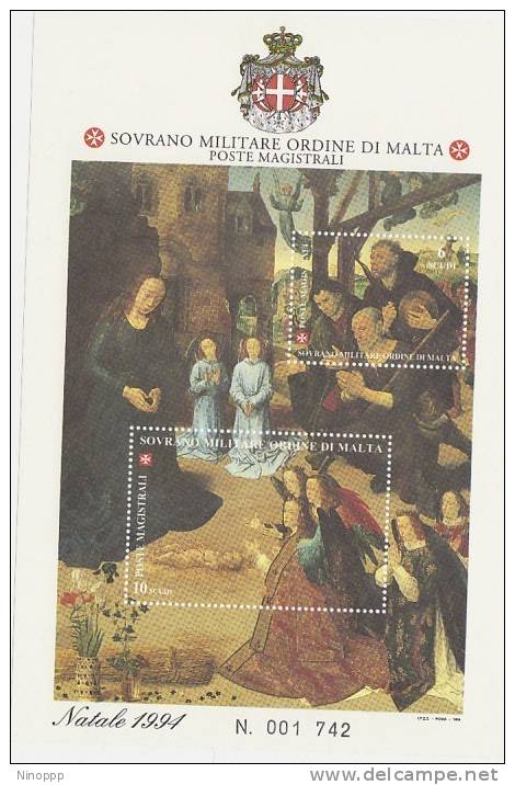 SMOM-1994 BF 44 Christmas Souvenir Sheet MNH - Malte (Ordre De)