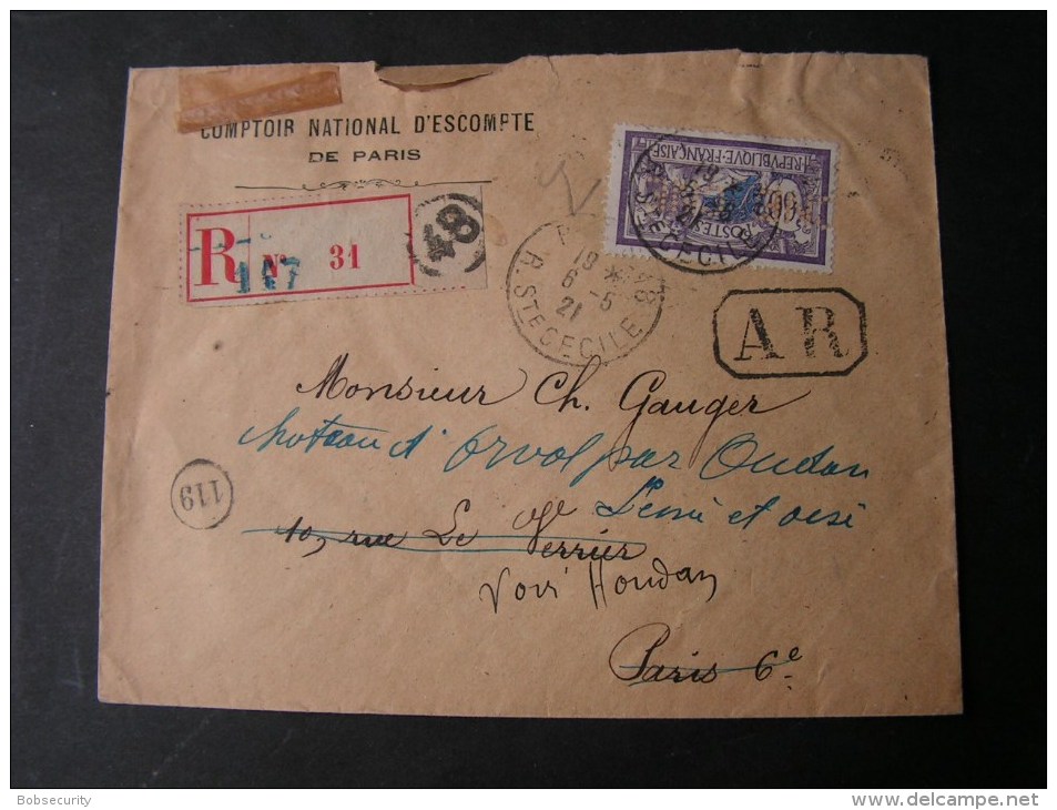 == France R-Brief Mit Perfin 1921 - Briefe U. Dokumente