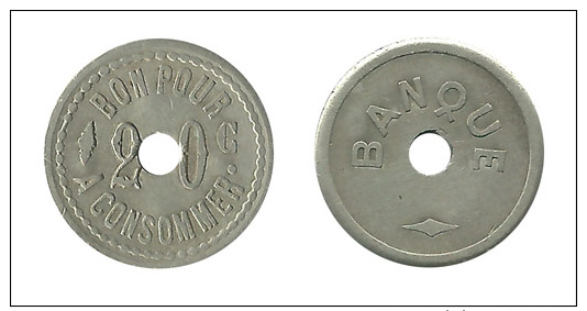 N1963 - Jeton Roulette De Comptoir: Banque:  20 C - Casino