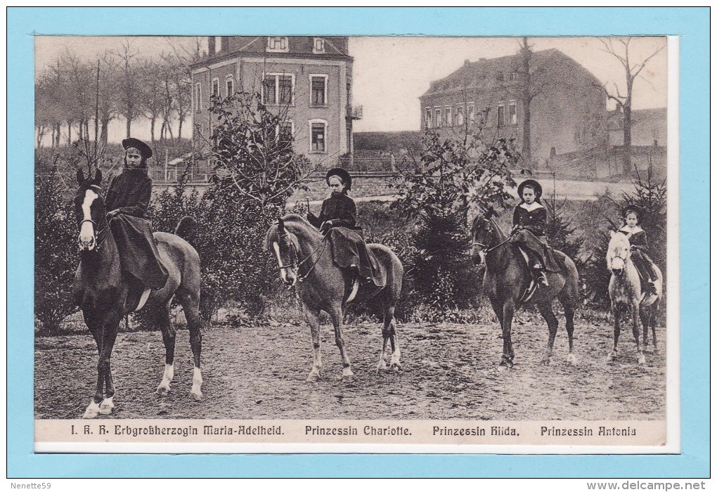 LUXEMBOURG - Princesses Maria Adelheid - Charlotte - Hilda Et Antonia à Cheval En 1910 -- TBE - Famiglia Reale