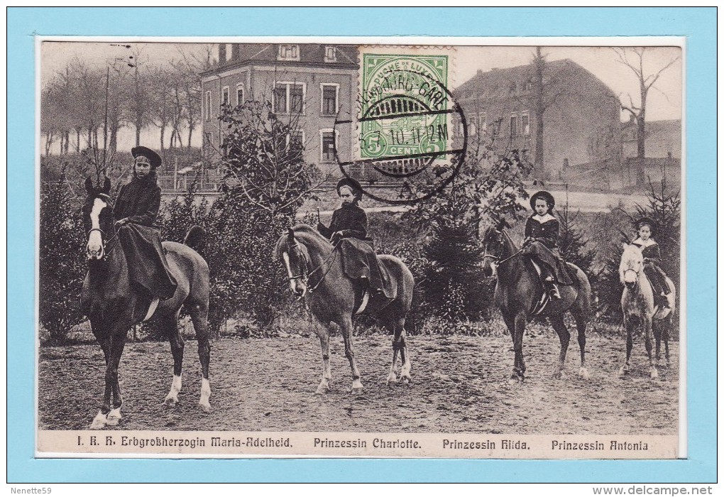 LUXEMBOURG 1910 - Princesses Maria Adelheid - Charlotte - Hilda Et Antonia à Cheval -- TBE - Koninklijke Familie