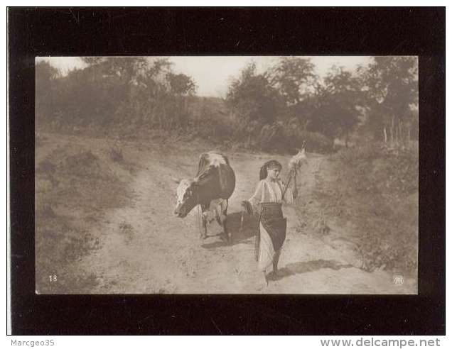 Roumanie  Jeune Fille &amp; Sa Vache  édit.bellu Cartea Romaneasca Costume - Roumanie