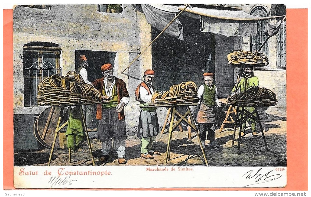 CONSTANTINOPLE  (cpa Colorisée De 1906)  Le Marchand De Simites - - Turquie