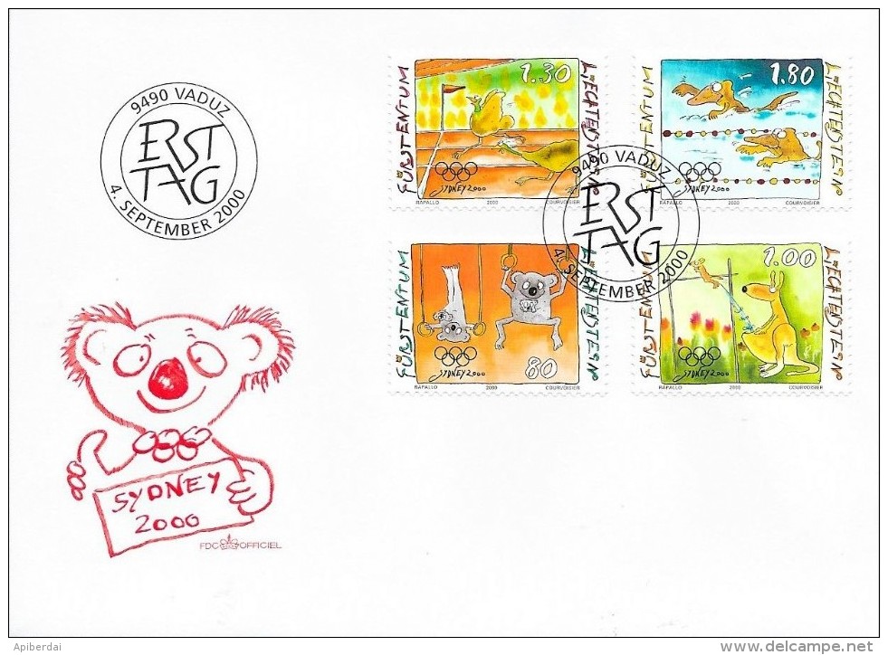 Liechtenstein - Sydney 2000 (unused Serie + FDC) - Summer 2000: Sydney