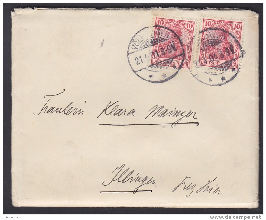 DR 71 MeF, Auf Brief (Inhalt Liebesbrief) Mit Stempel: Völklingen 21.4.1904 Nach Illingen/Trier - Covers & Documents