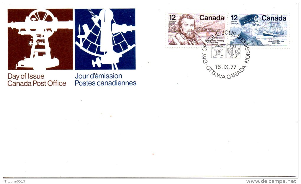 CANADA. N°640-1 De 1977 Sur Enveloppe 1er Jour. G. G. S. Artic Pris Dans Les Glaces/Bernier. - Arktis Expeditionen