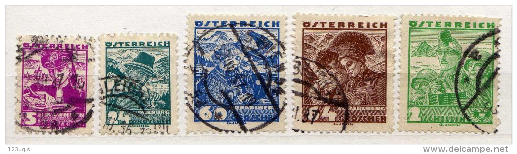 Österreich 1934/36 Mi 570; 575; 581-582; 585, Gestempelt [161115XV] - Usados