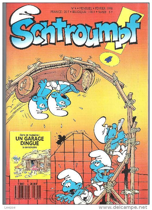 MENSUEL Schtroumpfs (smurfs) N°4 1990 - Schtroumpfs, Les - Los Pitufos