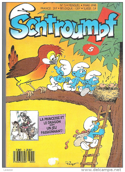 MENSUEL Schtroumpfs (smurfs) N°5 1990 - Schtroumpfs, Les - Los Pitufos