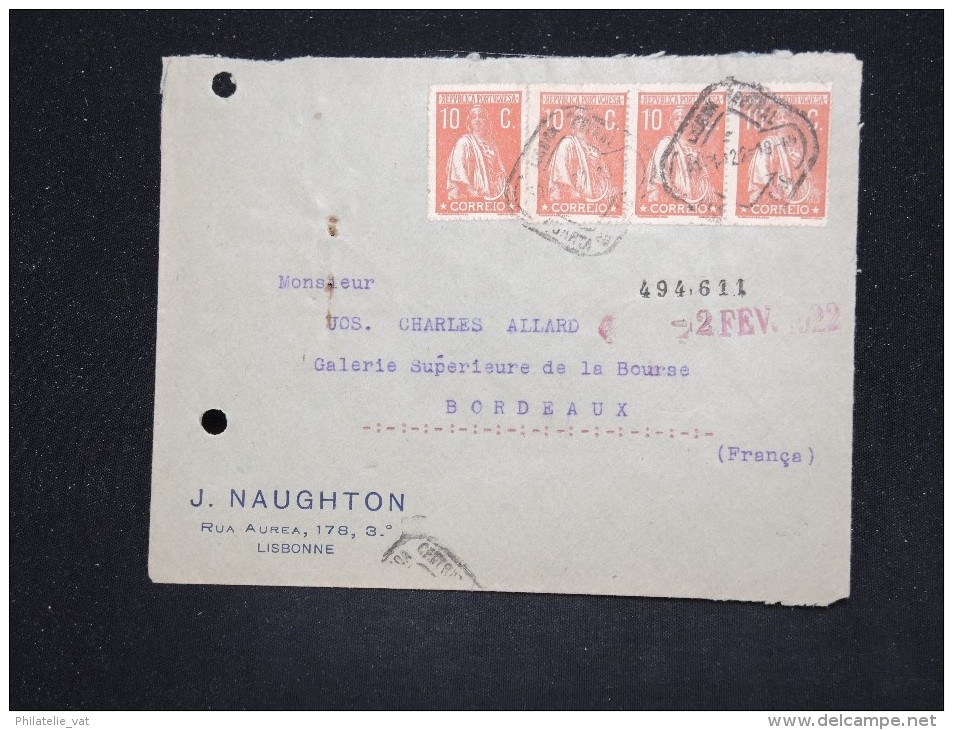 PORTUGAL - Enveloppe Pour La France En 1922 - A Voir - Lot P12588 - Brieven En Documenten