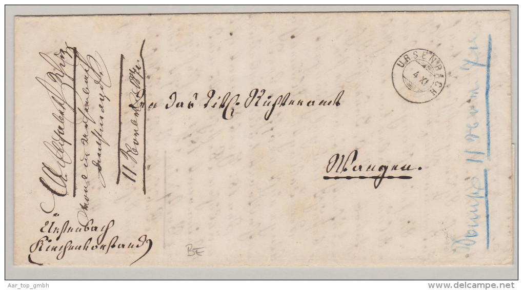 Heimat BE URSENBACH 1871-11-04 Zwergstempel Auf Brief B.O.M. Nach Wangen - Lettres & Documents