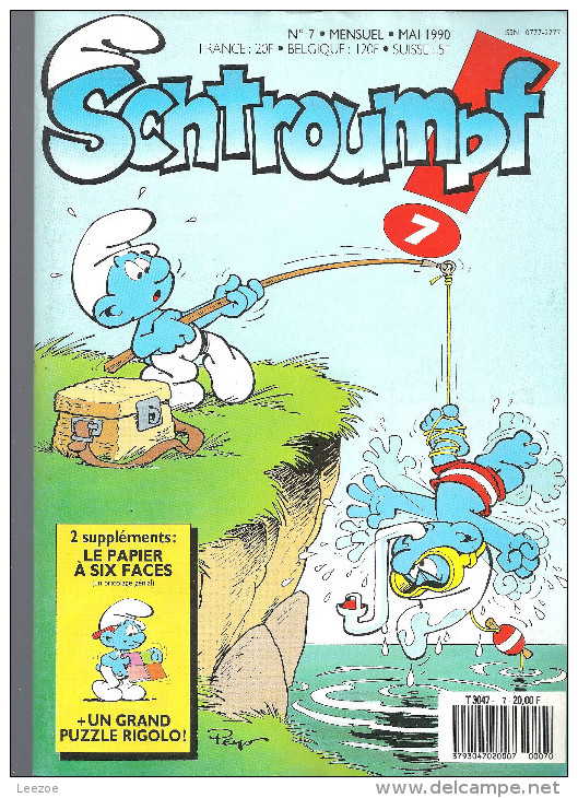 MENSUEL Schtroumpfs (smurfs) N°7 1990 - Schtroumpfs, Les - Los Pitufos