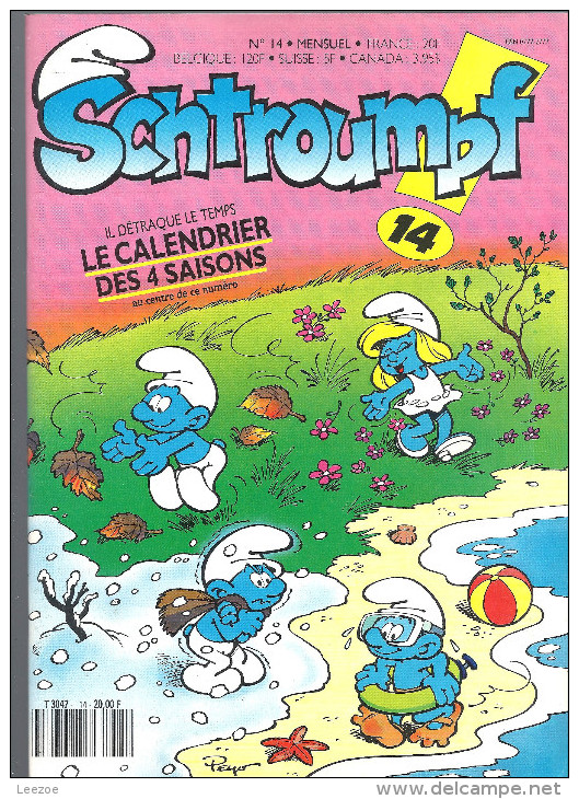 MENSUEL Schtroumpfs (smurfs) N°14 1990 - Schtroumpfs, Les - Los Pitufos