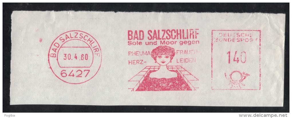 EM98     Freistempel  BAD SALZSCHLIRF Sole Und Moor Gegen 1980 - Macchine Per Obliterare (EMA)