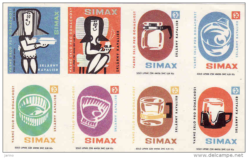 Boites D'allumettes-etiquettes,match Labels,Czechoslovakia 1977,glass Jars-Verreries Kavalier Simax - Luciferdozen - Etiketten