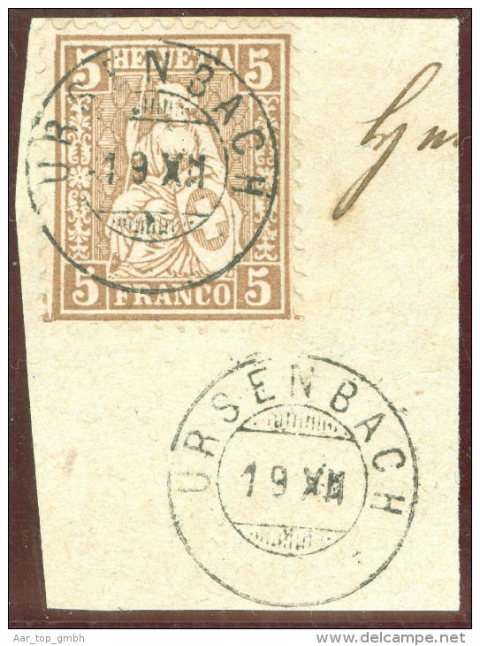 Heimat BE Ursenbach 18??-12-19 Zwergstempel Auf Briefstück 5Rp.Sitzende H. Attest - Covers & Documents