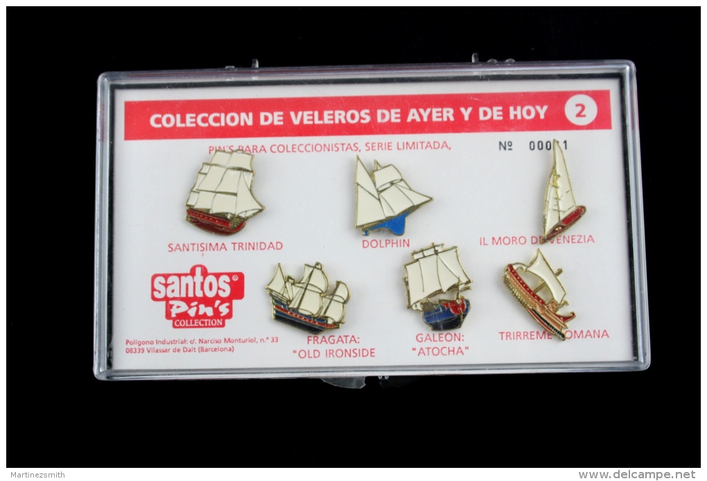 Nautical Pin Collection - The History Of The Sailing Ships - 6 Different Pins - Transportes