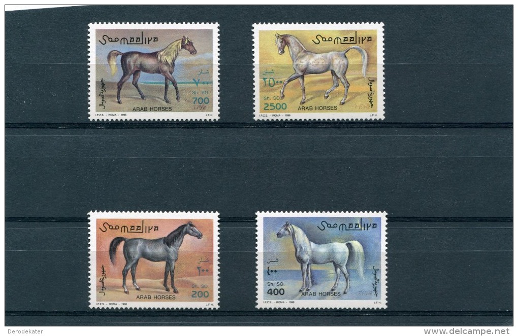 SOMALIA 1996.ARAB HORSES.4V.MNH**.ARABIAN HORSES.CABALLOS.PFERDE.CHEVAUX.CHEVAL.HORSE.PAARD.GOOD! - Somalia (1960-...)