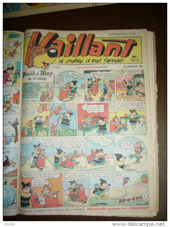 Album Vaillant N° 24 [Série N°1] Revues N° 451 à 463 Incluses  De L'année 1954 -Voir Description Détaillée - Vaillant