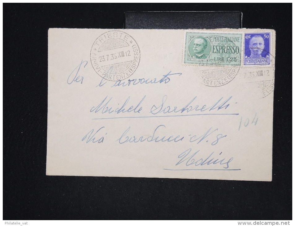 ITALIE - Enveloppe En Express De Trieste En 1935 Pour Udine - A Voir - Lot P12620 - Correo Urgente