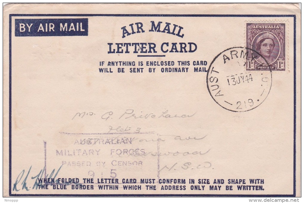 Australia 1944 Military Mail, Aust Army Post Office 219, Dated 13-7-44 - Usati