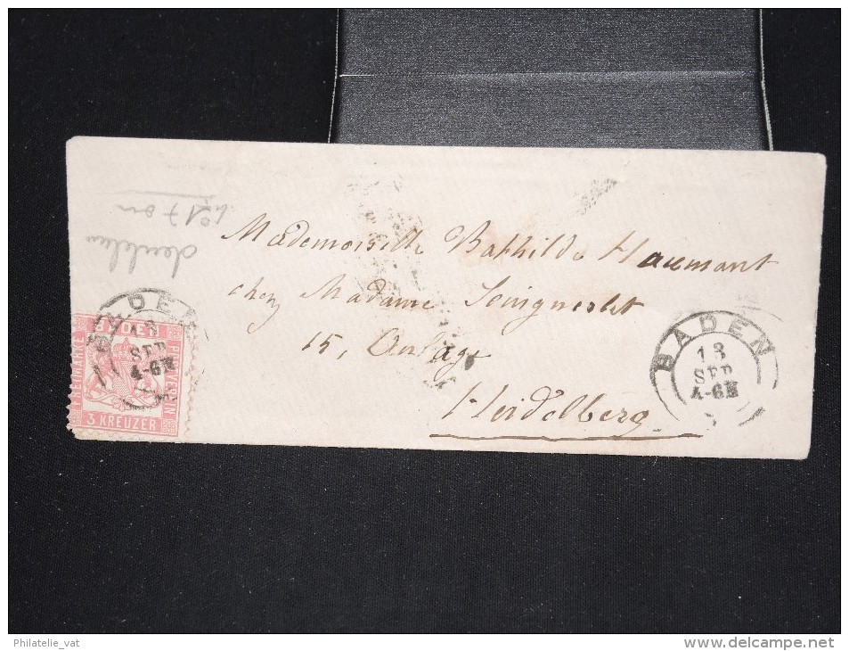 ALLEMAGNE - Enveloppe De Baden Pour Heidelberg - A Voir - Lot P12627 - Cartas & Documentos