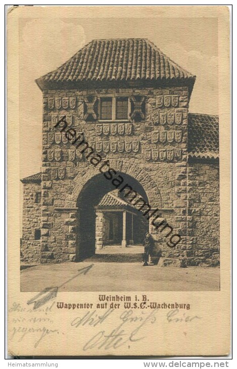 69469 Weinheim - Wappentor Auf Der WSC Wachenburg - Offizielle Postkarte Des Alte-Herren-Verbandes - Feldpost - Weinheim