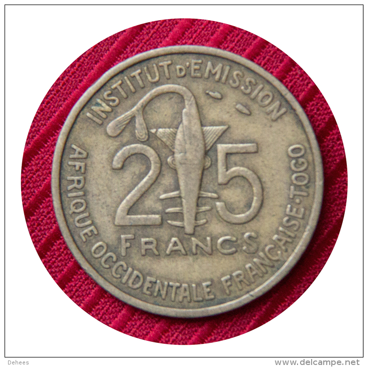 25 Francs Afrique Occidentale Française Togo 1957 - Togo