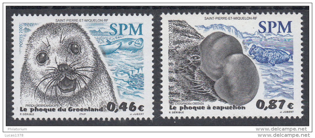 SPM SAINT PIERRE Et MIQUELON ** N° Yvert 789 Et 790 Phoque Du Groenland Et A Capuchon - Unused Stamps