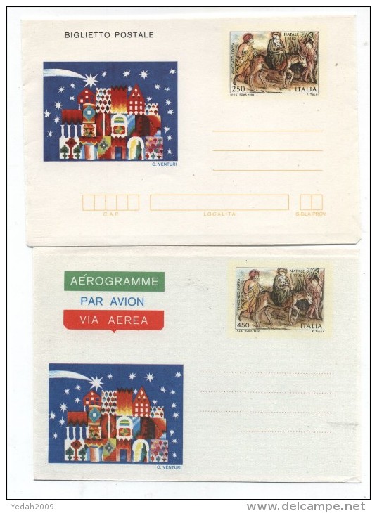 Italy NATIVITY SET 2 AEROGRAMMES 1982 - Other & Unclassified